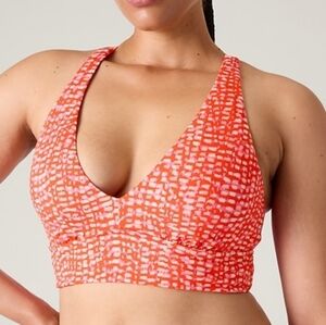 Athleta Plunge Bikini Top in Hudson Red size medium
